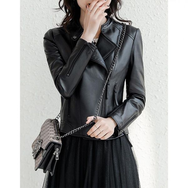 women's leather & faux shzq short coat spring and autumn slim fit long sleeve korean black fashion
women's leather & faux shzq short coat spring and autumn slim fit long sleeve korean black fashion