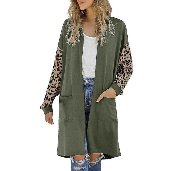 autumn thin windbreaker women's fashion leopard print long sleeve cardigan coat slim solid color jackets ladies, Black;brown
autumn thin windbreaker women's fashion leopard print long sleeve cardigan coat slim solid color jackets ladies, Black;brown