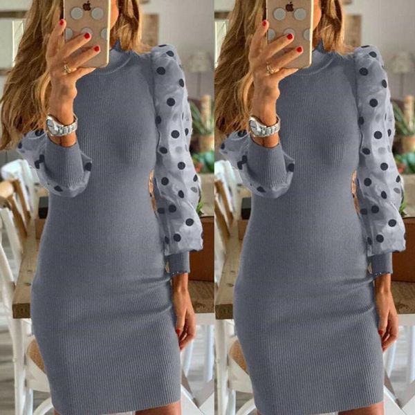 casual dresses fall 2021 women's fashion net yarn flocking stitching knitted bodycon sweater dress long puff sleeve pit strip, Black;gray
casual dresses fall 2021 women's fashion net yarn flocking stitching knitted bodycon sweater dress long puff sleeve pit strip, Black;gray