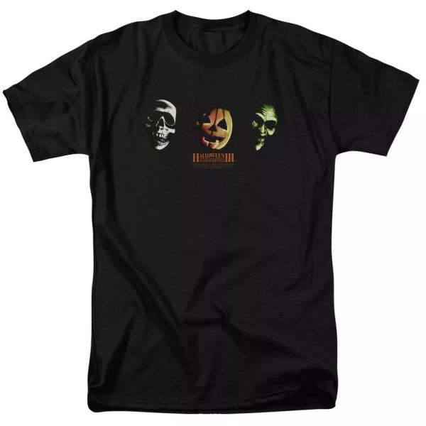 halloween iii three masks t-shirt sizes s-3x new, White;black