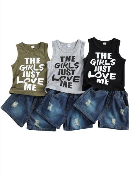 summer kids baby boys clothes set letter print sleeveless t shirt elastic waist ripped short jeans, White
summer kids baby boys clothes set letter print sleeveless t shirt elastic waist ripped short jeans, White