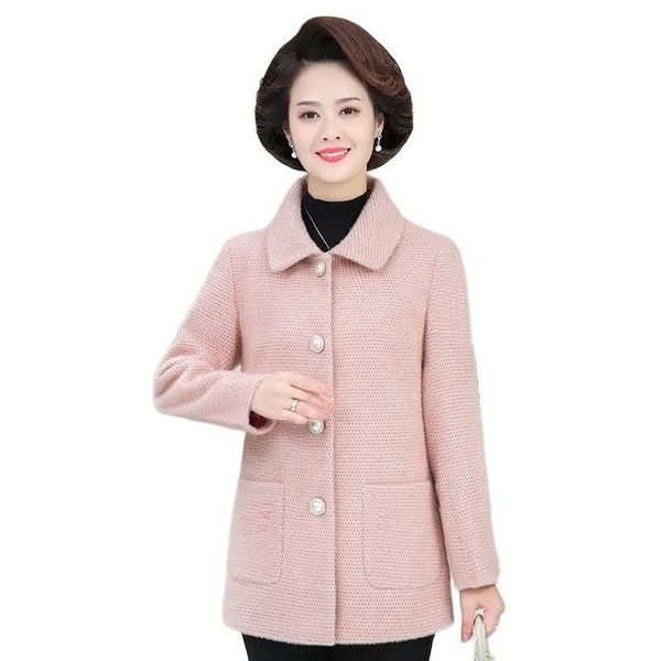 women's wool & blends high-end 2021 large size mothers spring autumn imitate mink velvet coats chic lapel woolen ladies jacket 5xl, Black
women's wool & blends high-end 2021 large size mothers spring autumn imitate mink velvet coats chic lapel woolen ladies jacket 5xl, Black
