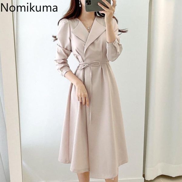 casual dresses nomikuma korean chic dress women slim waist lace up notched collar long sleeve elegant office ladies vestidos mujer, Black;gray
casual dresses nomikuma korean chic dress women slim waist lace up notched collar long sleeve elegant office ladies vestidos mujer, Black;gray