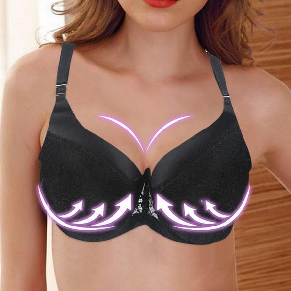 gym clothing lace deep v padded women's bra push up plunge large size anti-sag sports bras breathing soft steel ring brassiere, White;black
gym clothing lace deep v padded women's bra push up plunge large size anti-sag sports bras breathing soft steel ring brassiere, White;black