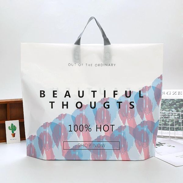 gift wrap 50pcs thick large plastic bags fashionable and simple clothing shopping jewelry packaging bag with handle
gift wrap 50pcs thick large plastic bags fashionable and simple clothing shopping jewelry packaging bag with handle