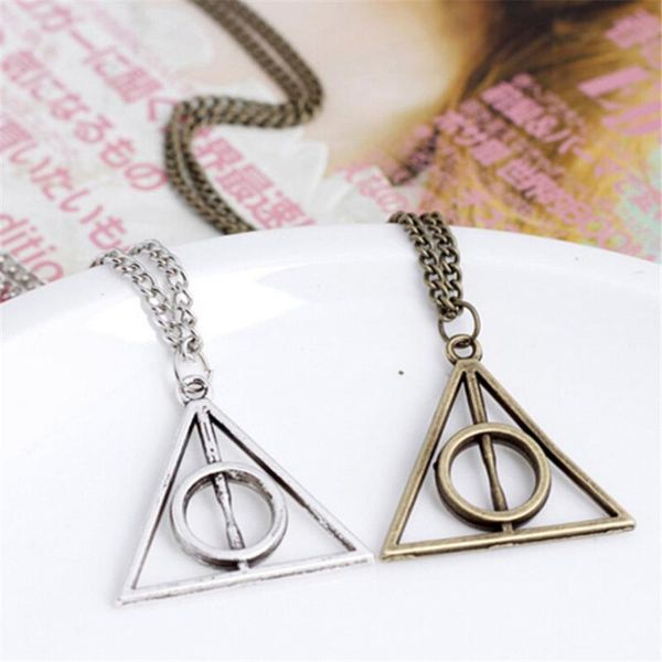 pendant necklaces hallows toys necklace retro triangle round sweater chain action toy figures, Silver
pendant necklaces hallows toys necklace retro triangle round sweater chain action toy figures, Silver