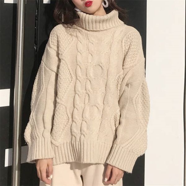 korean streetwear turtleneck sweaters women sweet loose pull twist thick lazy knitted pullovers female autumn winter warm jumper 210514, White;black
korean streetwear turtleneck sweaters women sweet loose pull twist thick lazy knitted pullovers female autumn winter warm jumper 210514, White;black