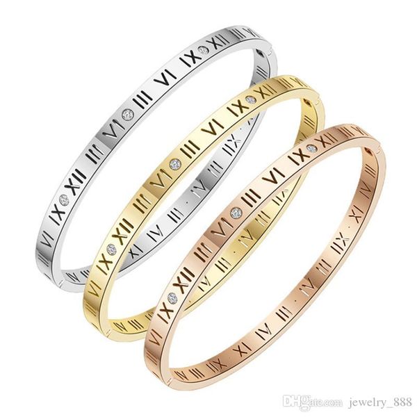 316l roman digital bracelets trend new hollowed letter couple bracelets rose gold nail diamond bangle women's jewelry, Black
316l roman digital bracelets trend new hollowed letter couple bracelets rose gold nail diamond bangle women's jewelry, Black
