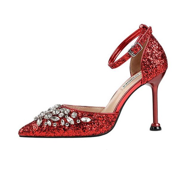 dress shoes 2021 woman sandals gold fashion sequins buckle strap comfortable high heels crystal bling heel princess, Black
dress shoes 2021 woman sandals gold fashion sequins buckle strap comfortable high heels crystal bling heel princess, Black