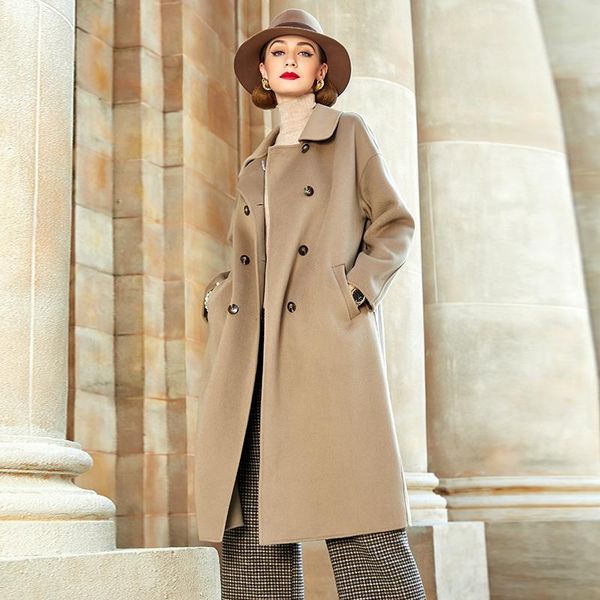 women's wool & blends shzq camel double-sided cashmere coat medium and long style 2021 autumn winter, Black
women's wool & blends shzq camel double-sided cashmere coat medium and long style 2021 autumn winter, Black