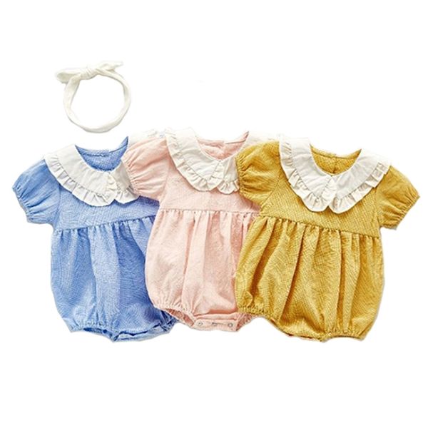 summer born infant girls rompers lattice doll colla baby short sleeve cotton fart clothes 210417, Blue
summer born infant girls rompers lattice doll colla baby short sleeve cotton fart clothes 210417, Blue
