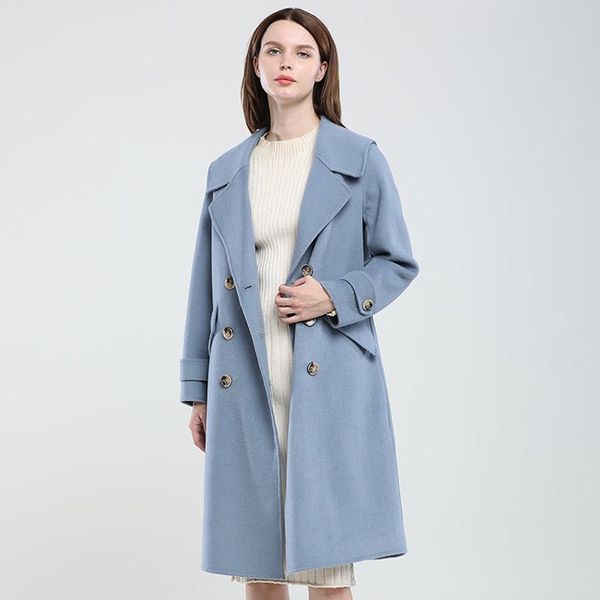 women's wool & blends winter real fur coats women fashion cashmere coat streetwear long jackets female trench s8703, Black
women's wool & blends winter real fur coats women fashion cashmere coat streetwear long jackets female trench s8703, Black