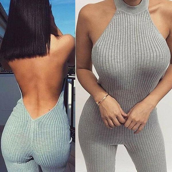 women's jumpsuits & rompers elegant party women halter backless solid color jumpsuit holiday slim fit leotard overalls pencil pants, Black;white
women's jumpsuits & rompers elegant party women halter backless solid color jumpsuit holiday slim fit leotard overalls pencil pants, Black;white