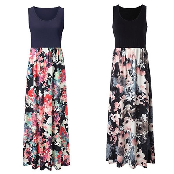 2019 summer new fashion women's printed sleeveless slim dress long skirt, Black;gray
2019 summer new fashion women's printed sleeveless slim dress long skirt, Black;gray