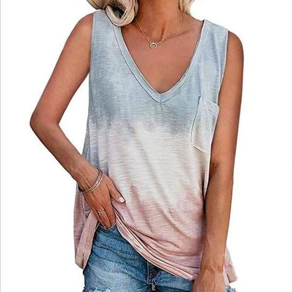 loose tank sleeveless gradient t shirt summer vest v neck harajuku ladies casual women clothing women's tanks & camis, White
loose tank sleeveless gradient t shirt summer vest v neck harajuku ladies casual women clothing women's tanks & camis, White