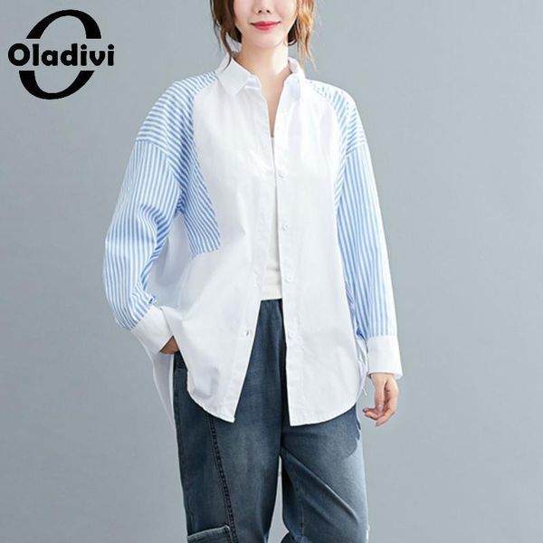 women's blouses & shirts oladivi fashion striped for women 30 40 50 60 years old ladies oversized casual loose blouse spring autumn 96, White
women's blouses & shirts oladivi fashion striped for women 30 40 50 60 years old ladies oversized casual loose blouse spring autumn 96, White