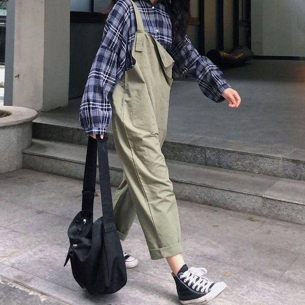 solid jumpsuits women pockets ankle-length japanese style female overalls loose bf green harajuku leisure spring autumn college women's, Black;white
solid jumpsuits women pockets ankle-length japanese style female overalls loose bf green harajuku leisure spring autumn college women's, Black;white