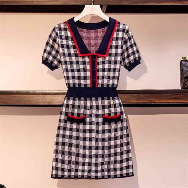vintage fashion robes plaid knitting sweater summer dress women elegant short sleeve casual bodycon party vestidos 210514, Black;gray
vintage fashion robes plaid knitting sweater summer dress women elegant short sleeve casual bodycon party vestidos 210514, Black;gray