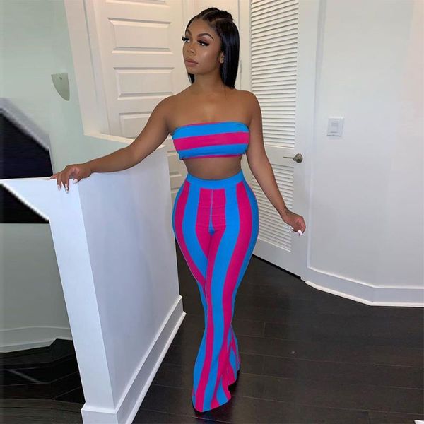 two piece dress women outfits club festival clothing striped crop and flare pants birthday matching suit 2 set, White
two piece dress women outfits club festival clothing striped crop and flare pants birthday matching suit 2 set, White