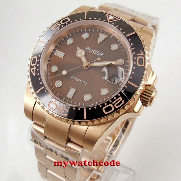 wristwatches 40mm brown dial rose golden case sapphire glass date automatic mens watch, Slivery;brown
wristwatches 40mm brown dial rose golden case sapphire glass date automatic mens watch, Slivery;brown