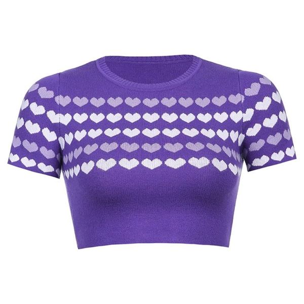 women's t-shirt women summer short sleeve o-neck sweater harajuku sweet heart print vintage knitted crop casual slim fitting basic, White
women's t-shirt women summer short sleeve o-neck sweater harajuku sweet heart print vintage knitted crop casual slim fitting basic, White