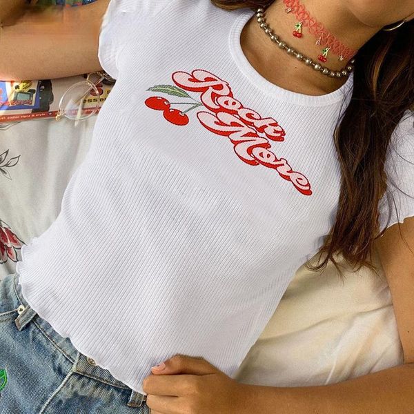 women's t-shirt cute fashion ruffles o-neck short sleeve t-shirts y2k aesthetics cherry and letter print white crop kawaii baby tee
women's t-shirt cute fashion ruffles o-neck short sleeve t-shirts y2k aesthetics cherry and letter print white crop kawaii baby tee