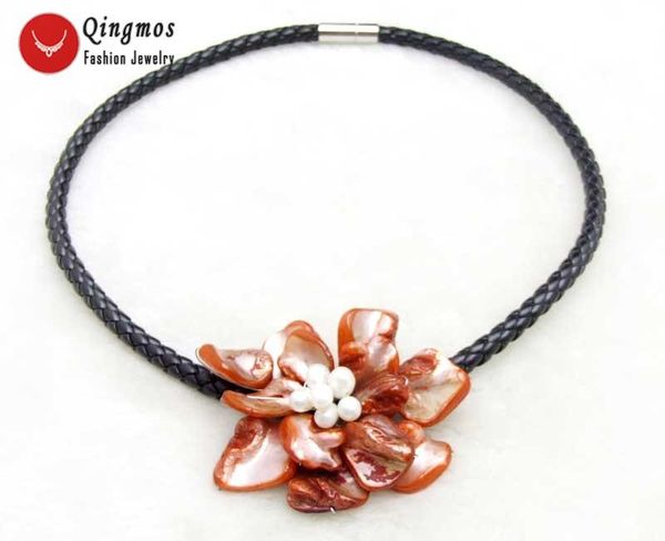 chokers qingmos trendy shell flowerv pendant necklace for women with 70mm red pearl fine jewelry 18'' nec6316, Golden;silver
chokers qingmos trendy shell flowerv pendant necklace for women with 70mm red pearl fine jewelry 18'' nec6316, Golden;silver