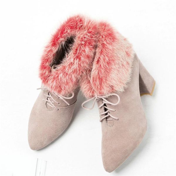 boots 2021 women lace up genuine leather fur chunky high heels snow female winter warm ankle casual shoes, Black
boots 2021 women lace up genuine leather fur chunky high heels snow female winter warm ankle casual shoes, Black