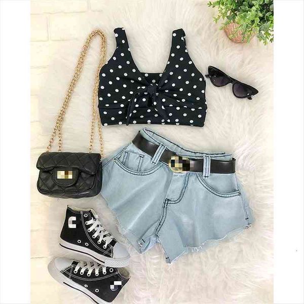 summer children girls polka dot bow vest wide leg denim shorts kids baby clothes sets spring 1-6y, White
summer children girls polka dot bow vest wide leg denim shorts kids baby clothes sets spring 1-6y, White