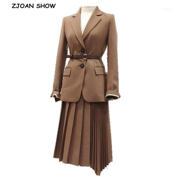 two piece dress 2021 autumn elegant single-breasted button women belt blazer high waist irregular pleated skirt long sleeve suits 2 pieces s, White
two piece dress 2021 autumn elegant single-breasted button women belt blazer high waist irregular pleated skirt long sleeve suits 2 pieces s, White