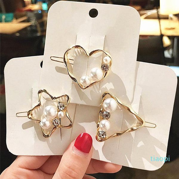 elegant pearl hair clip crystal rhinestones hairpin fashion women triangle heart hair clips barrettes styling accessories, Golden;silver
elegant pearl hair clip crystal rhinestones hairpin fashion women triangle heart hair clips barrettes styling accessories, Golden;silver