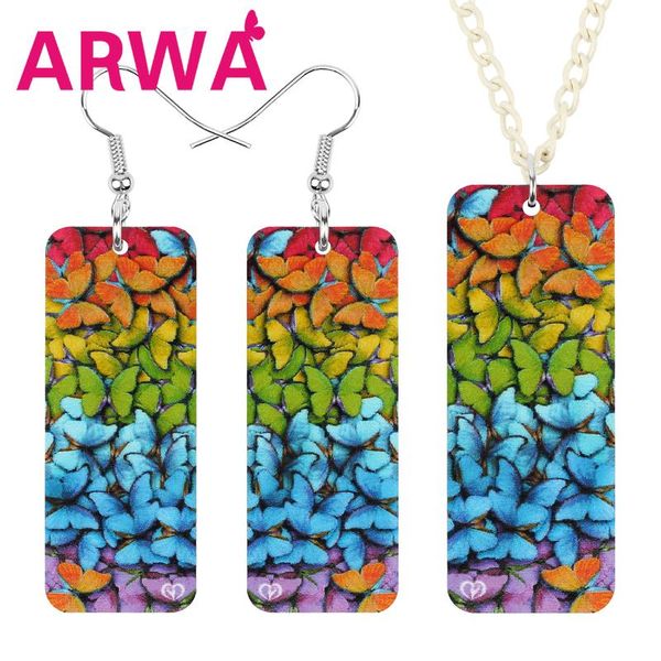 earrings & necklace arwa acrylic rectangle colorful butterfly jewelry sets animal insect for women teens party gift accessories, Silver
earrings & necklace arwa acrylic rectangle colorful butterfly jewelry sets animal insect for women teens party gift accessories, Silver
