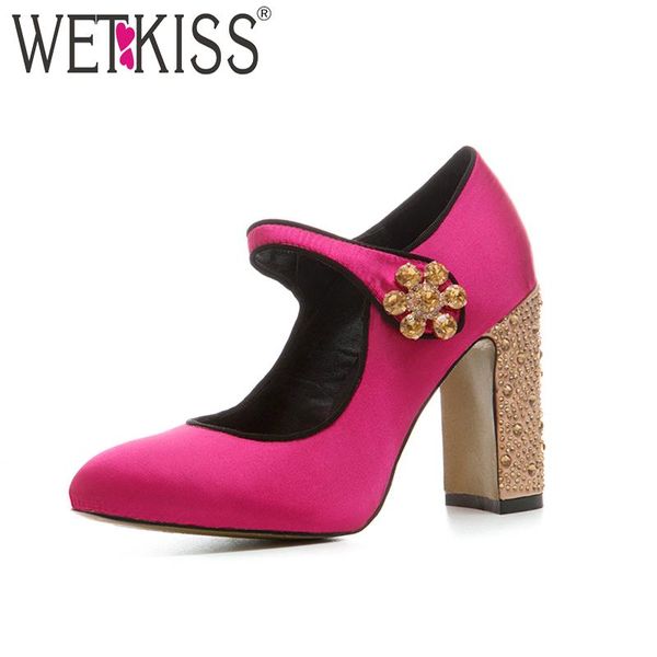 high heels women pumps button square mary jane crystal round toe footwear 2021 sping satin party ladies shoes dress, Black
high heels women pumps button square mary jane crystal round toe footwear 2021 sping satin party ladies shoes dress, Black