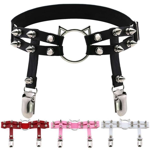 european and american harajuku punk gothic personality cat cat head leather handmade rivet hip-hop leg ring foot ring double garter, Silver
european and american harajuku punk gothic personality cat cat head leather handmade rivet hip-hop leg ring foot ring double garter, Silver