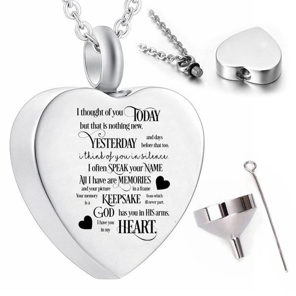 wholesale stainless steel heart-shaped souvenir pendant necklace to commemorate family/pet ashes urn cremation jewelry, Silver
wholesale stainless steel heart-shaped souvenir pendant necklace to commemorate family/pet ashes urn cremation jewelry, Silver