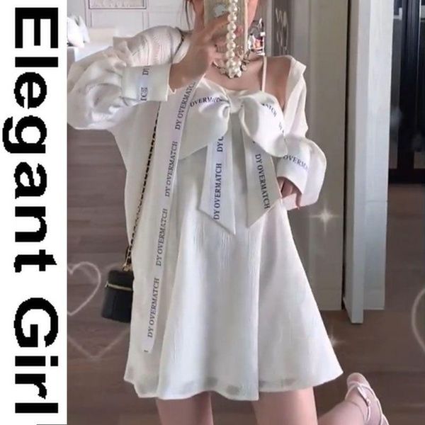 casual dresses bow dress summer mori girl fresh sweet vestidos white strapless braces long shleeve sunscreen shirt women clothing, Black;gray
casual dresses bow dress summer mori girl fresh sweet vestidos white strapless braces long shleeve sunscreen shirt women clothing, Black;gray