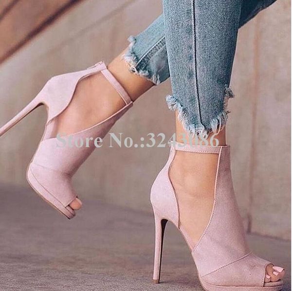 dress shoes sweet pink suede stiletto heels platform sandals woman peep toe hollow out high large size banquet, Black
dress shoes sweet pink suede stiletto heels platform sandals woman peep toe hollow out high large size banquet, Black