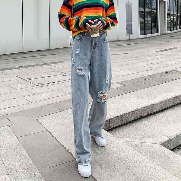 women's jeans denim summer high waisted and perforated loose pants with sagging feeling kqth, Blue
women's jeans denim summer high waisted and perforated loose pants with sagging feeling kqth, Blue