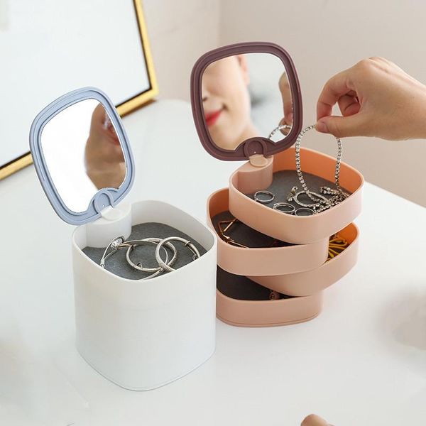 jewelry pouches, bags fashion plastic box case contrasting color multilayer mirror earrings 360 degree rotating storage boxes, Pink;blue
jewelry pouches, bags fashion plastic box case contrasting color multilayer mirror earrings 360 degree rotating storage boxes, Pink;blue