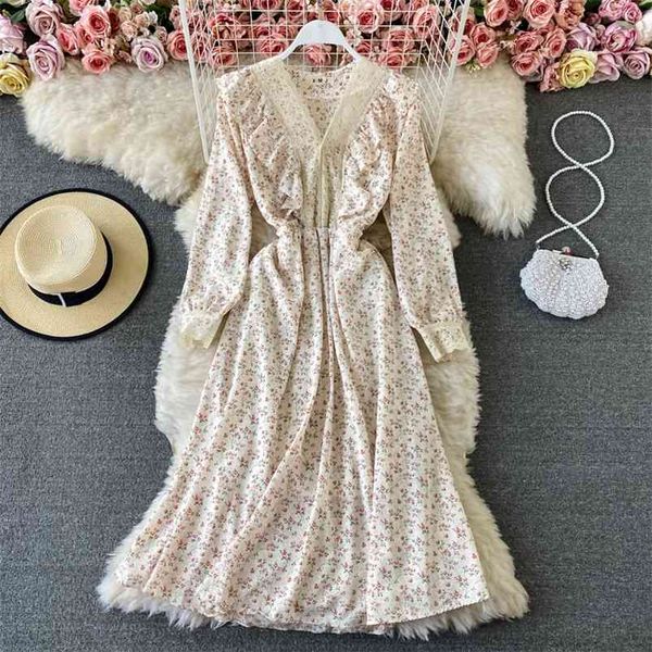 women's spring ruffle v-neck floral chiffon lace splicing long sleeve bottomed dress d072 210507, Black;gray
women's spring ruffle v-neck floral chiffon lace splicing long sleeve bottomed dress d072 210507, Black;gray