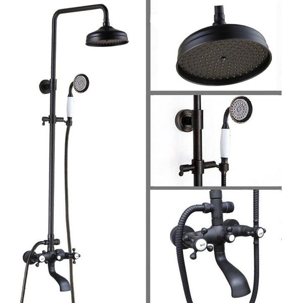 black oil rubbed bronze wall mounted bathroom rainfall shower faucet set bathtub mixer tap double cross handle chg102 sets
black oil rubbed bronze wall mounted bathroom rainfall shower faucet set bathtub mixer tap double cross handle chg102 sets