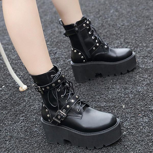 boots woman round toe platform shoes short plush british style ankle 2021 autumn winter, Black
boots woman round toe platform shoes short plush british style ankle 2021 autumn winter, Black