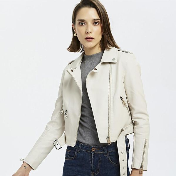 women's leather & faux autumn women short pu jacket slim fashion punk outwear motorcycle casual coat, Black
women's leather & faux autumn women short pu jacket slim fashion punk outwear motorcycle casual coat, Black