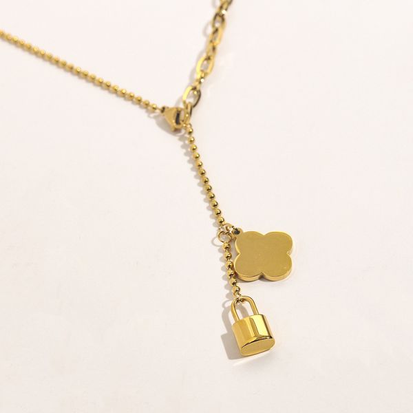 luxury brand stainless steel four leaf clover pendant necklace ins style jewelry, Silver
luxury brand stainless steel four leaf clover pendant necklace ins style jewelry, Silver