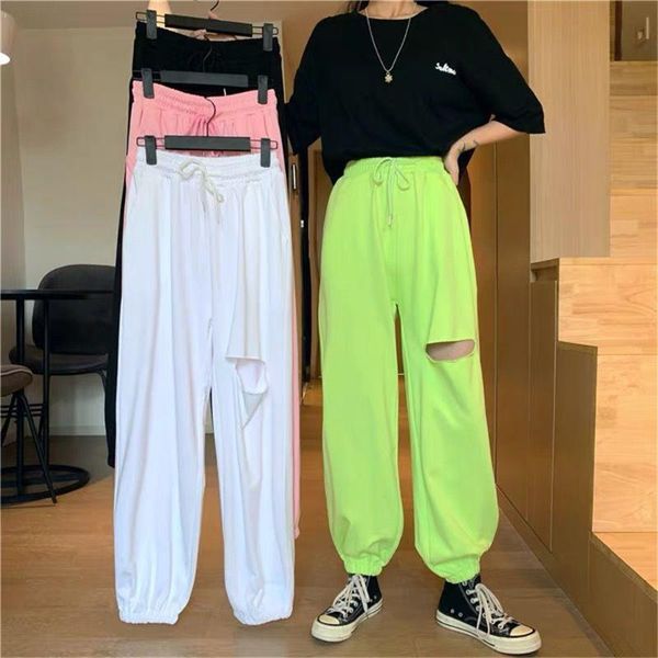 women's pants & capris dailou sportswear jeggings womens casual with drawstring soft trousers woman loose hole sport pant, Black;white
women's pants & capris dailou sportswear jeggings womens casual with drawstring soft trousers woman loose hole sport pant, Black;white