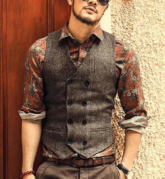 men's vests waistcoat wool tweed slim fit leisure cotton suit vest gentleman herringbone pattern beckham business brown wedding groom, Black;white
men's vests waistcoat wool tweed slim fit leisure cotton suit vest gentleman herringbone pattern beckham business brown wedding groom, Black;white