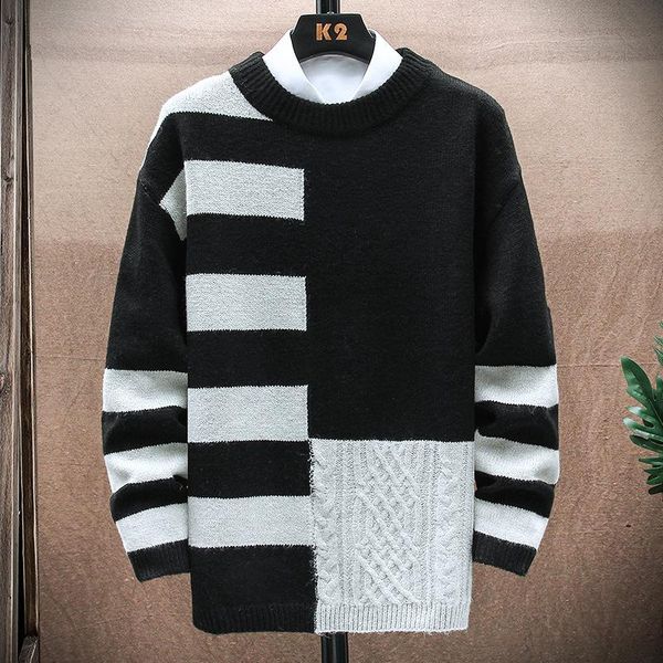 men's sweaters 2021 autumn fashion square jacquard bottoming sweater youth handsome loose long sleeve color matching, White;black
men's sweaters 2021 autumn fashion square jacquard bottoming sweater youth handsome loose long sleeve color matching, White;black