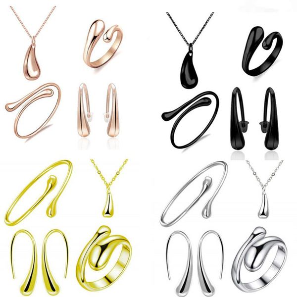 earrings & necklace europe america fashion water droplets for women ear hook ring set party bracelet wedding jewelry gift, Silver
earrings & necklace europe america fashion water droplets for women ear hook ring set party bracelet wedding jewelry gift, Silver