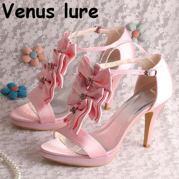 model satin bride shoes for wedding platform women's pink heels with bowtie sandals, Black
model satin bride shoes for wedding platform women's pink heels with bowtie sandals, Black