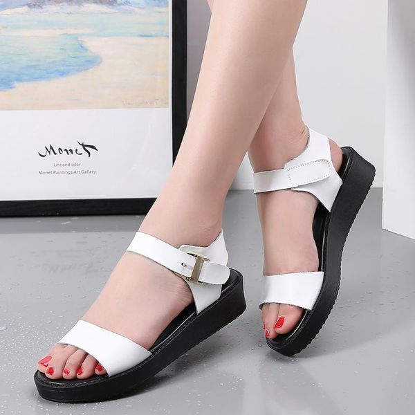 summer women sandals genuine leather flat ankle strap ladies white beach 2915, Black
summer women sandals genuine leather flat ankle strap ladies white beach 2915, Black